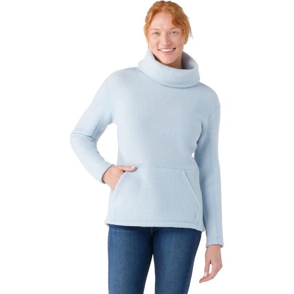 Smartwool Women's Hudson Trail Merino Wool Fleece Pullover, Light Blue, Size L - Picture 1 of 9